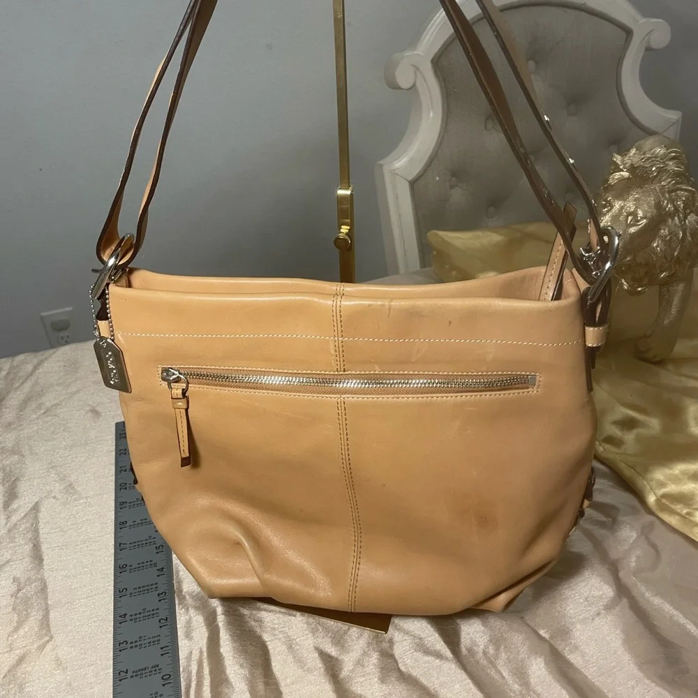 Tan Coach Leather Shoulder Bag